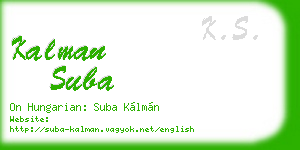 kalman suba business card